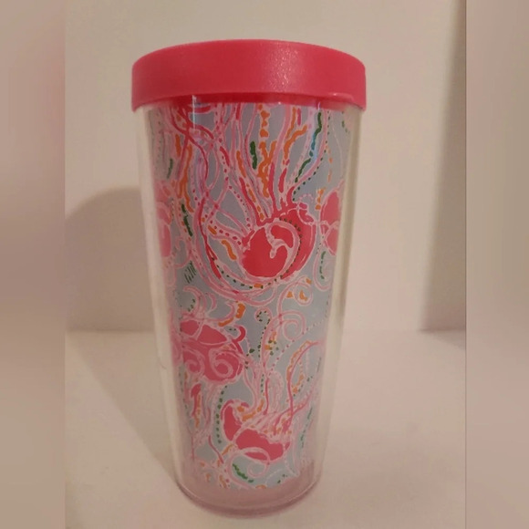 Lilly Pulitzer Jellyfish Design Acrylic Doubled Walled Travel Tumbler - 16 oz - Picture 2 of 8